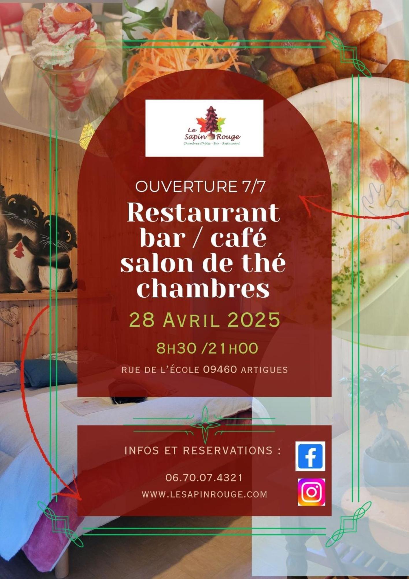 Le Sapin Rouge - Restaurant - Bar - Chambres D'Hotes Artigues  エクステリア 写真